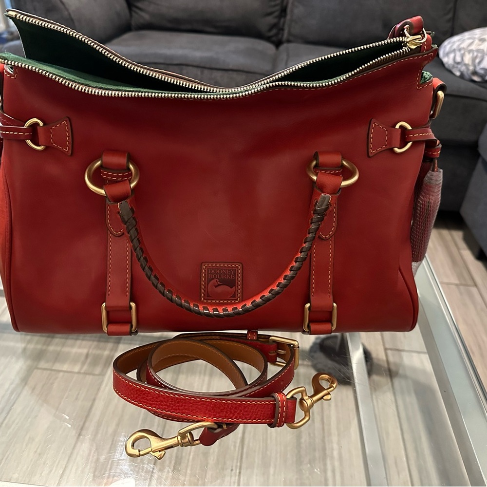 Dooney & Bourke Large Florentine Satchel in Red.